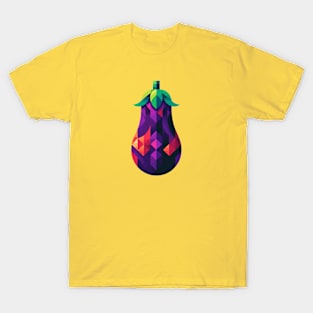 Abstract Geometric Eggplant - Color Design T-Shirt